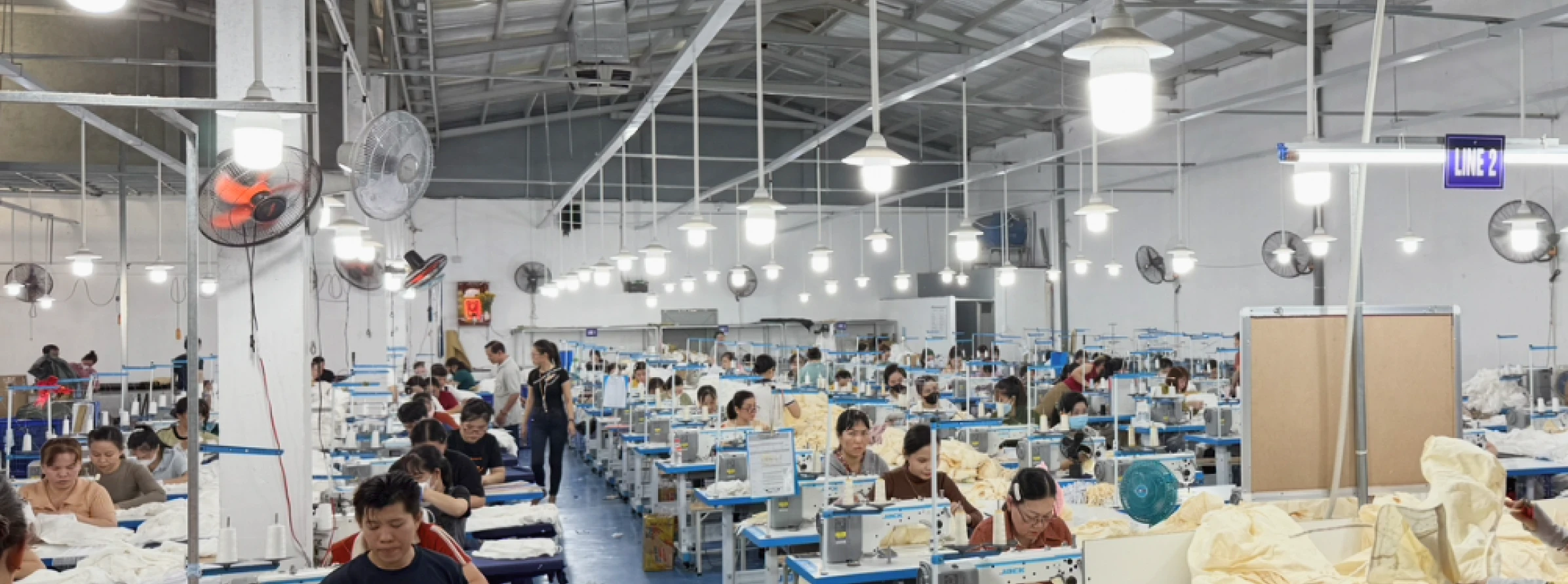衣料品の生産工場