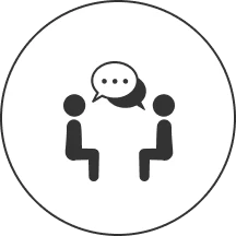 向かい合って話すイラスト